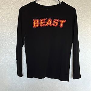 Crazy 8 boys black long sleeve graphic shirt